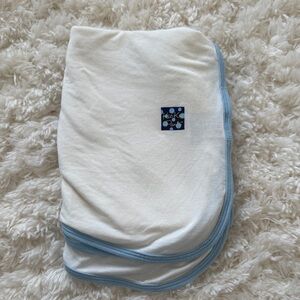 Kickee Pants Cream and Blue Blanket